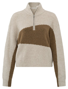 Sweater with collar and zipper Yaya the Brand