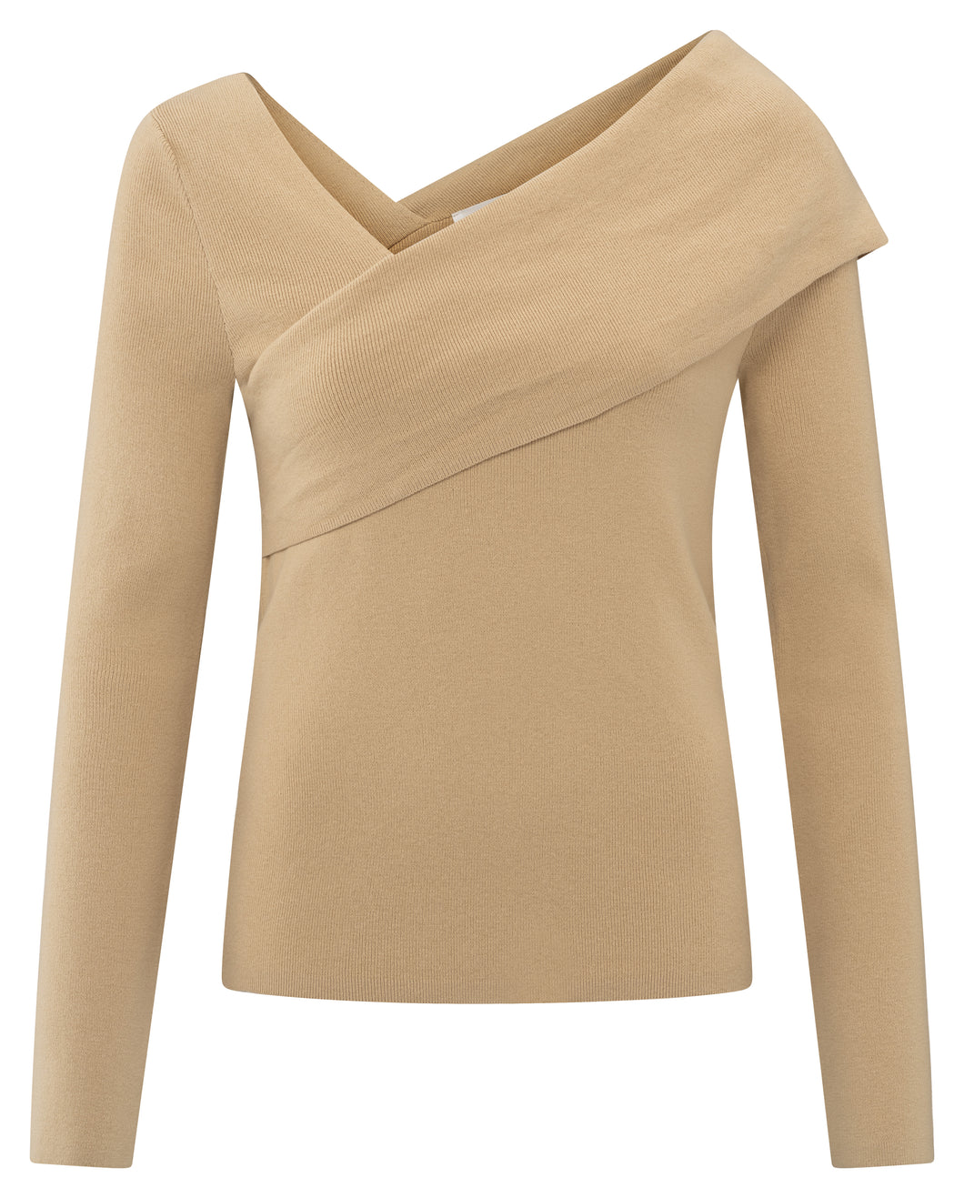 Fitted sweater with crossed shoulder Yaya the Brand