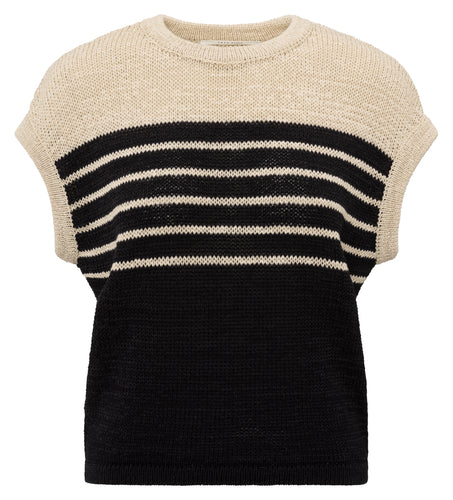 Sleeveless Striped yarn Sweater Yaya the Brand