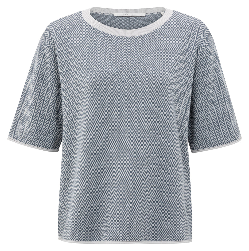 Jacquard Knitted T-shirt Yaya the Brand