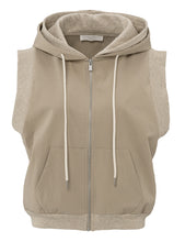 Load image into Gallery viewer, Sleeveless cardigan with hood and contrasting details - Yaya the Brand