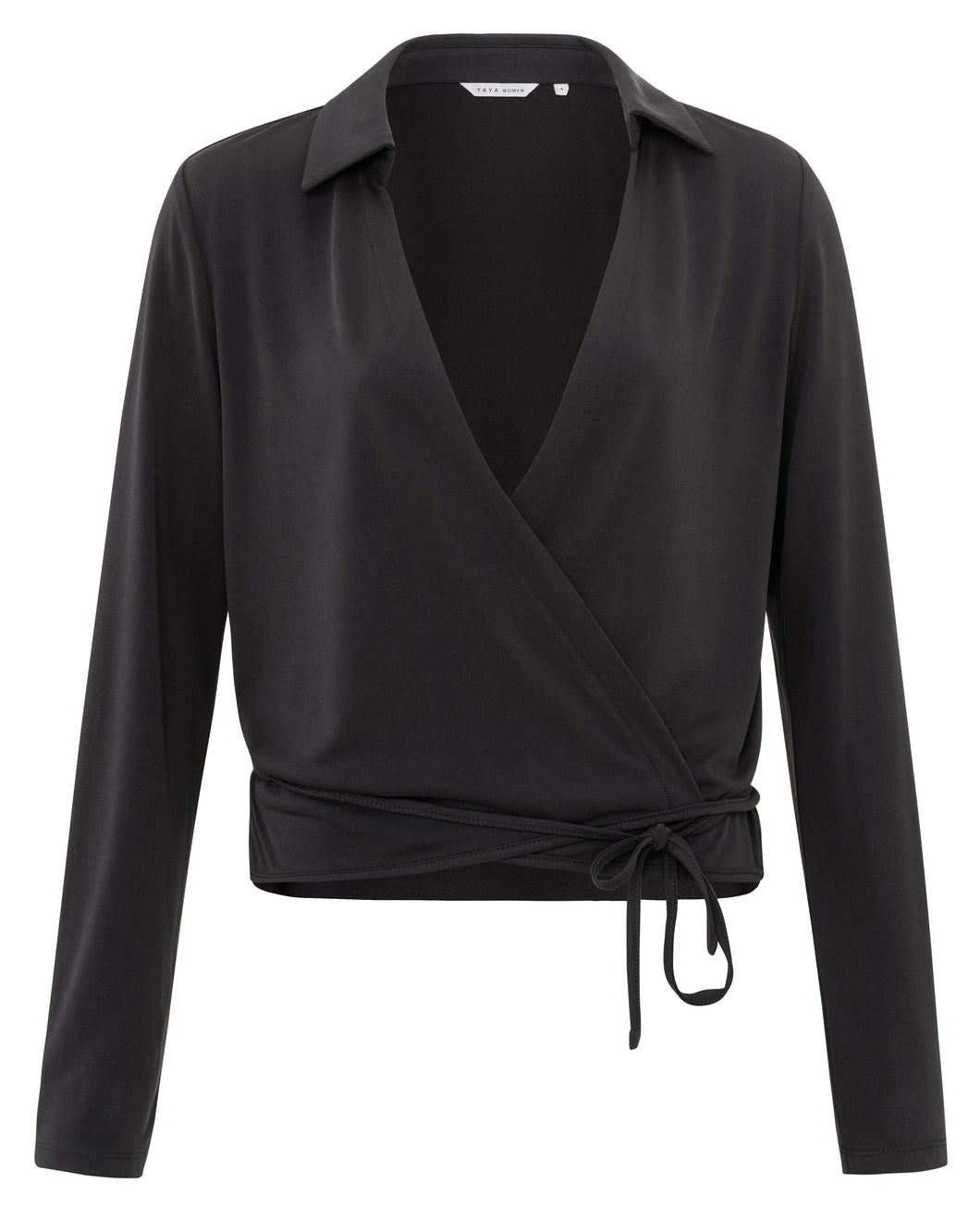 Jersey cropped wrap blouse Yaya the Brand