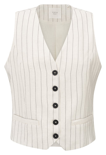 Woven linen pinstripe gilet Yaya the Brand
