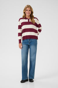 Lizza Striped Polo Pullover Kaffe