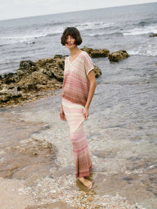 Shani Zig Zag V-neck Knit Mos Mosh