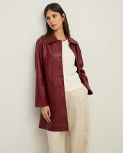 Load image into Gallery viewer, Midi Leather coat Yerse
