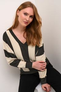 Annemarie Stripe V-Neck Pullover Culture