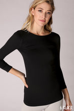 Load image into Gallery viewer, 3/4 sleeve crew neck top Nikibiki