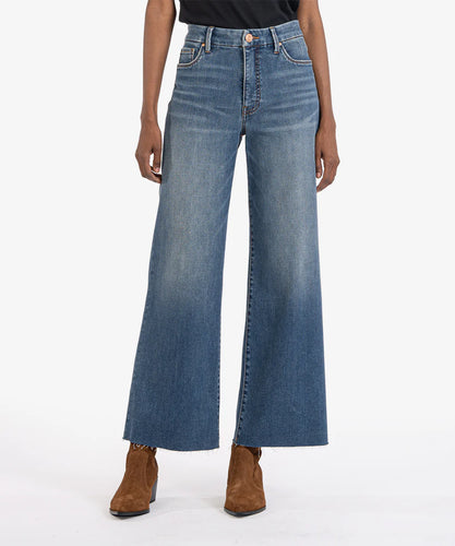 Meg Hig Rise Wide leg Raw Hem