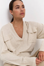 Load image into Gallery viewer, Soft sweater with V-neckline and chest pockets - Yaya the Brand