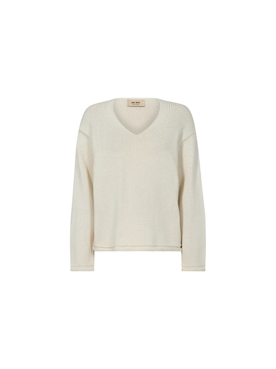 Bine LS V-neck Knit Mos Mosh