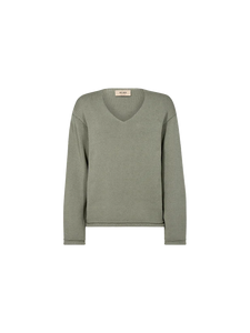 Bine Long sleeve V-Neck Knit Mos Mosh