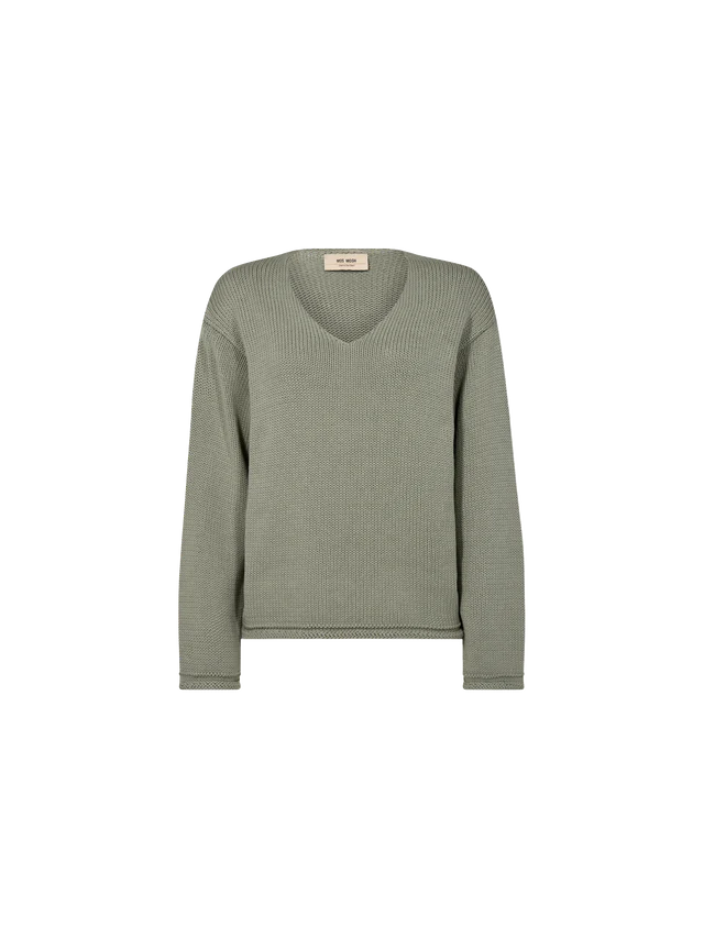 Bine Long sleeve V-Neck Knit Mos Mosh