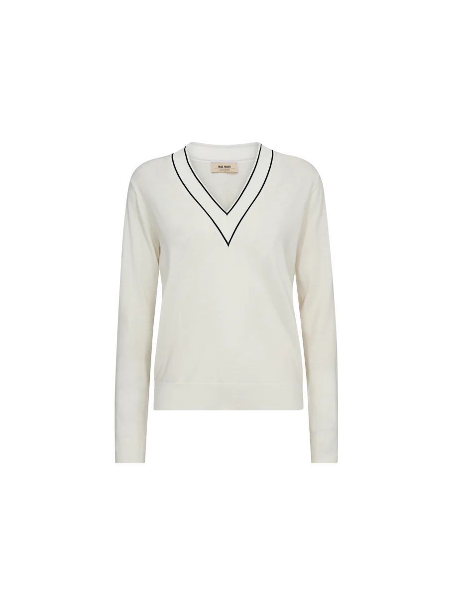 Relena Prep V-neck Knit Mos Mosh