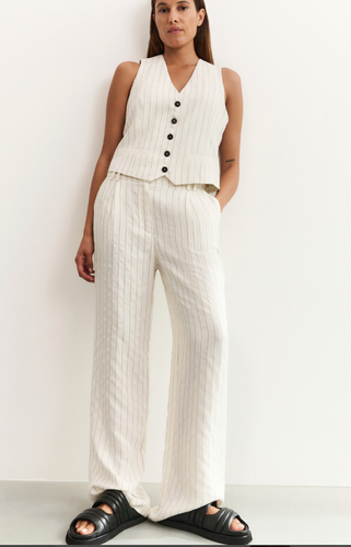 Linen mix woven pants pinstripe Yaya the Brand