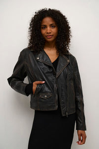 Jane Leather Jacket Kaffe