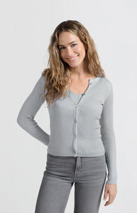 Fake cardigan in rib stitch Yaya the Brand