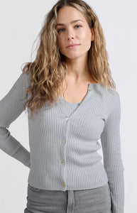 Fake cardigan in rib stitch Yaya the Brand