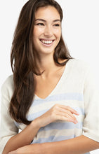 Load image into Gallery viewer, V-neck stripe sweater SS Yaya the Brand