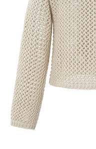 Mesh stitch cardigan with zipper Yaya the Brand