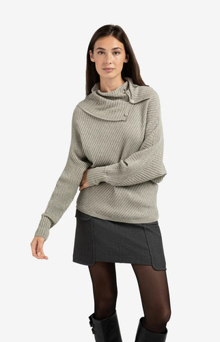 Batwing sweater with collar Yaya the Brand