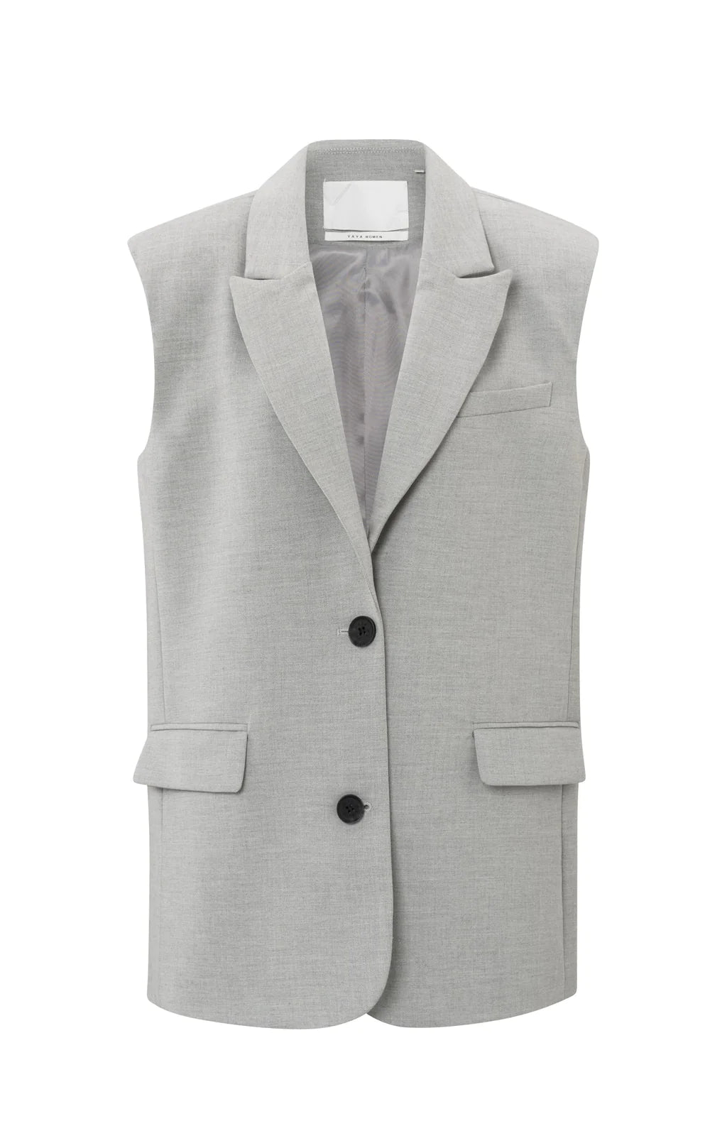 Sleeveless blazer with padded shoulder