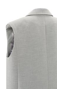 Sleeveless blazer with padded shoulder
