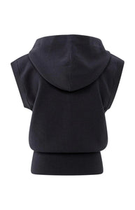 Sleeveless Knitted Hoody with Zipper Yaya the Brand