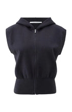Load image into Gallery viewer, Sleeveless Knitted Hoody with Zipper Yaya the Brand