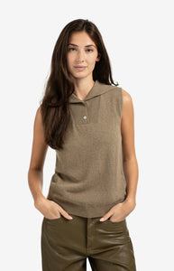 Sleeveless sweater with collar Yaya the Brand