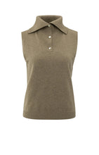 Load image into Gallery viewer, Sleeveless sweater with collar Yaya the Brand