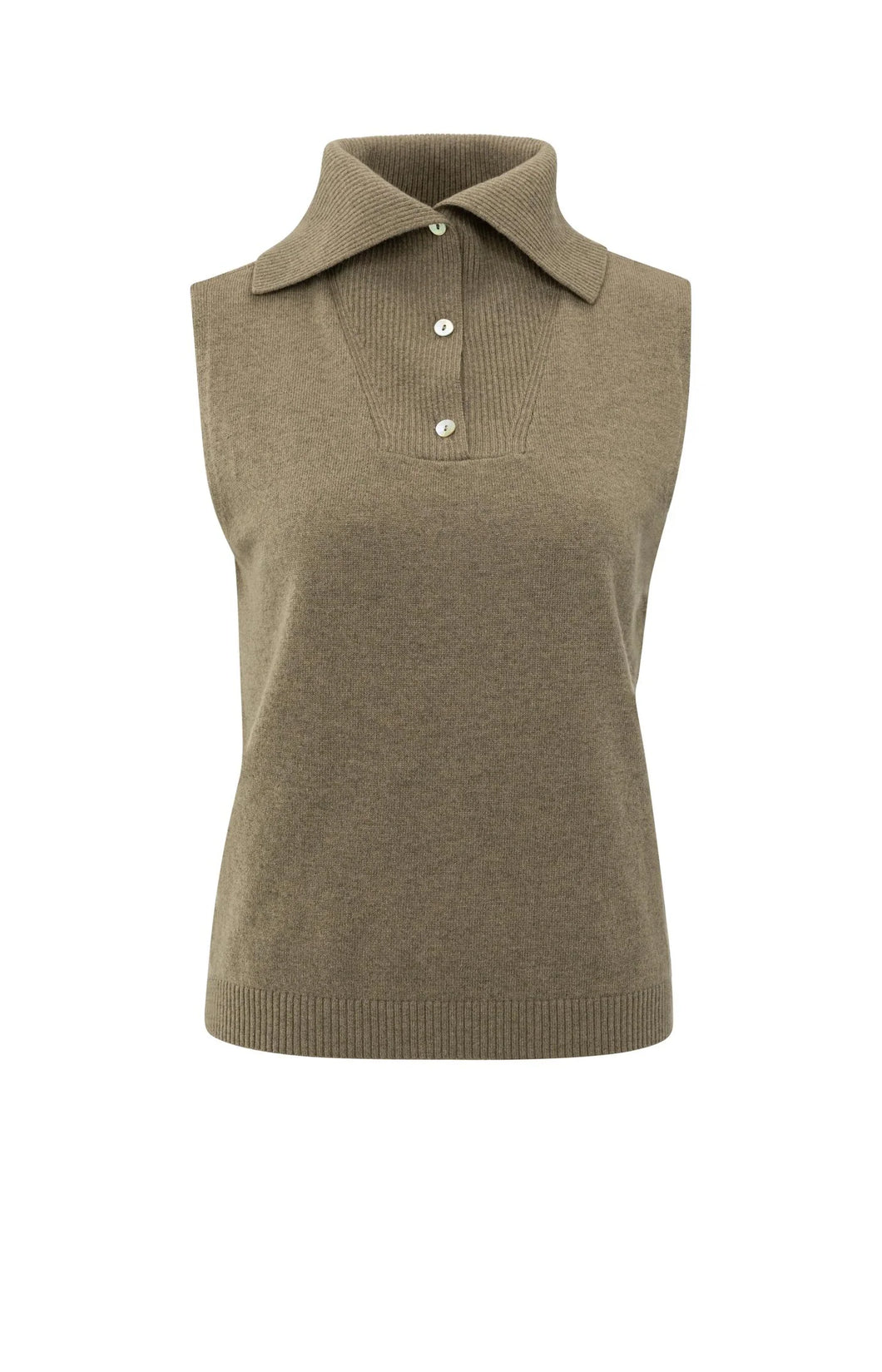 Sleeveless sweater with collar Yaya the Brand