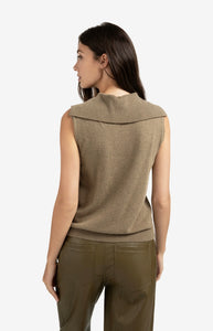 Sleeveless sweater with collar Yaya the Brand