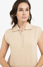 Load image into Gallery viewer, Sleeveless sweater with collar Yaya the Brand