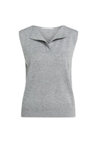 Load image into Gallery viewer, Sleeveless sweater with collar Yaya the Brand
