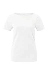 T-shirt with boatneck and short sleeves in regular fit Yaya the brand