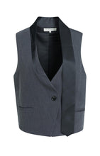 Load image into Gallery viewer, Woven gilet with satin detail Yaya the Brand