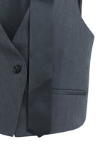 Load image into Gallery viewer, Woven gilet with satin detail Yaya the Brand