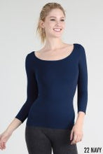 Load image into Gallery viewer, 3/4 Sleeve Scoop Neck Top ns5127