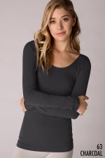 3/4 Sleeve Scoop Neck Top NS5127H