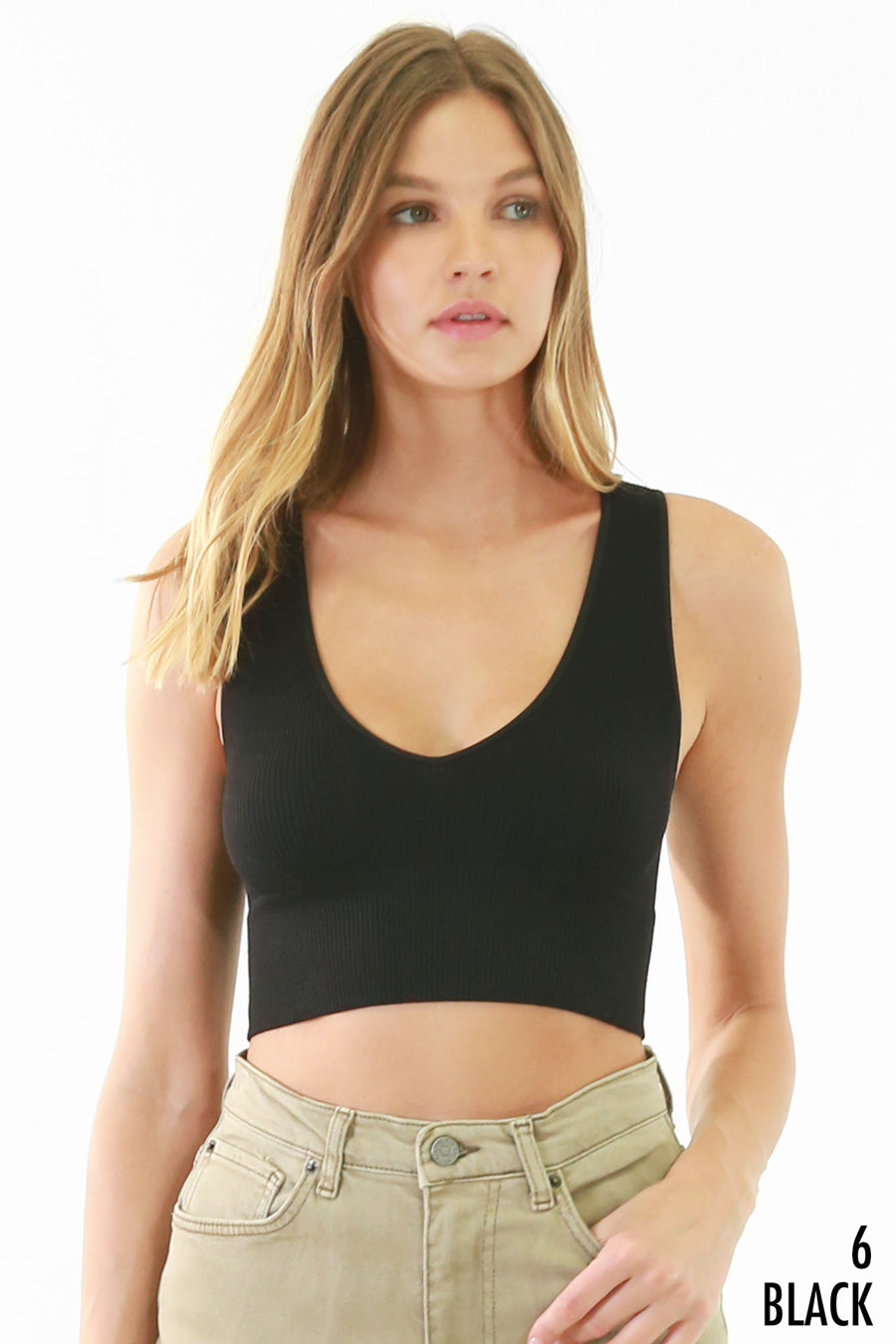 ★CRANK★COLOR V-NECK CROP TOP_YL★正規品/韓国直送料込 Plunge V Neck Crop Top NS7829 – Cento Wear