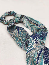 Load image into Gallery viewer, Satin Paisley Seafoam Scrunchie scarf Set Chelsea King