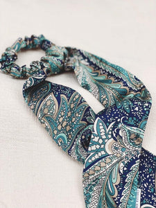 Satin Paisley Seafoam Scrunchie scarf Set Chelsea King
