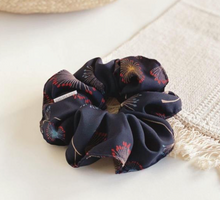 Load image into Gallery viewer, Boho Dandelion Navy Scrunchie- Oversized