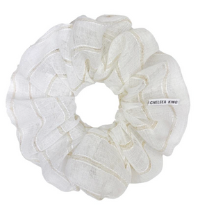 Cabana Voile Stripe Scrunchie- Oversized