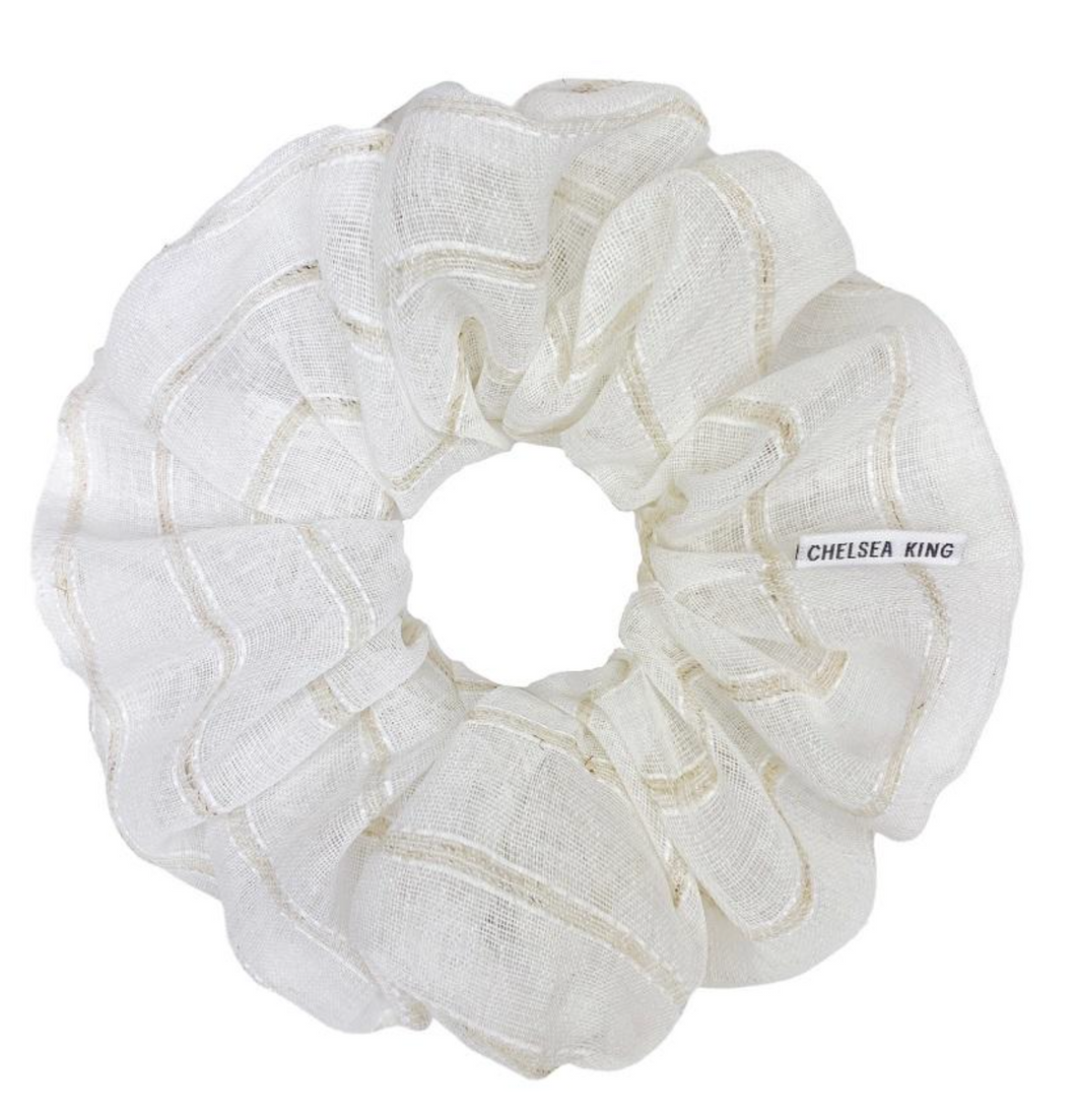 Cabana Voile Stripe Scrunchie- Oversized