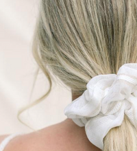 Load image into Gallery viewer, Cabana Voile Stripe Scrunchie- Oversized
