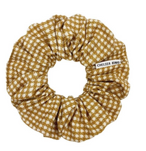 Load image into Gallery viewer, Gingham Tan Scrunchie- Classic
