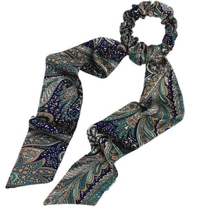 Satin Paisley Seafoam Scrunchie scarf Set Chelsea King