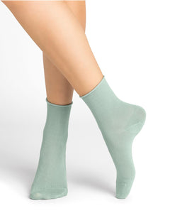 Roll-Top Pure Cotton Ankle Socks Bleuforêt